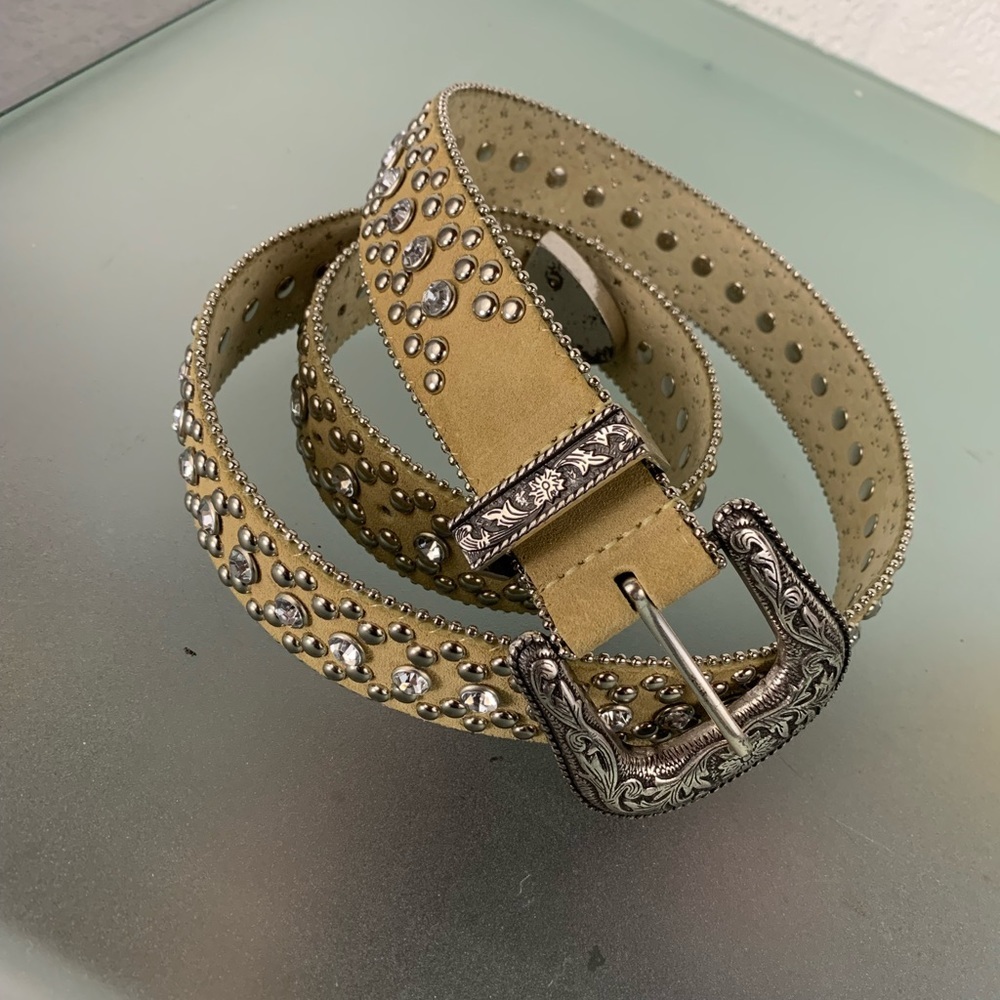 Guess Rhinestone Studded Western Style Belt Size Small